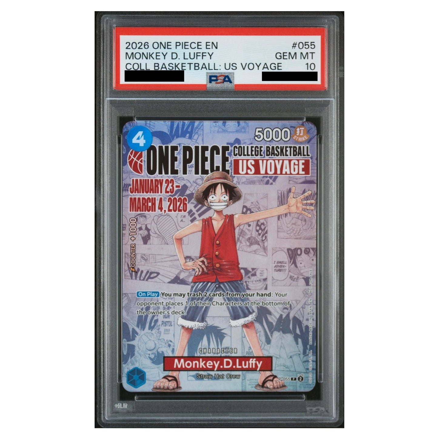 College Basketball Luffy Promo PSA 10