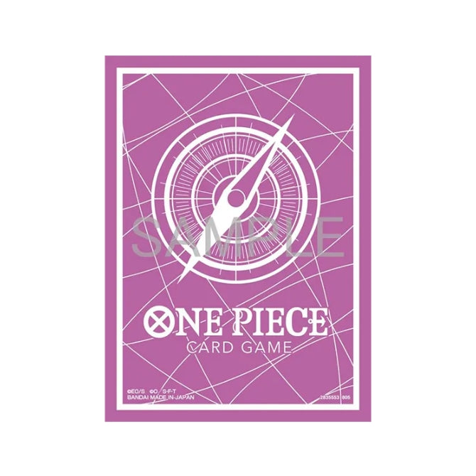 Purple One Piece Card Game protective sleeve with a white compass design and logo, set of 70 durable PP plastic sleeves.