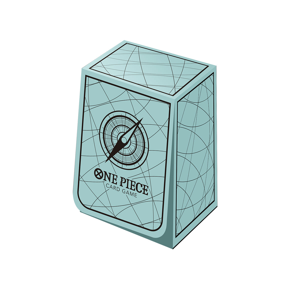 Light blue One Piece Deck Case with a compass design and "ONE PIECE CARD GAME" text, made of polyurethane/PP.