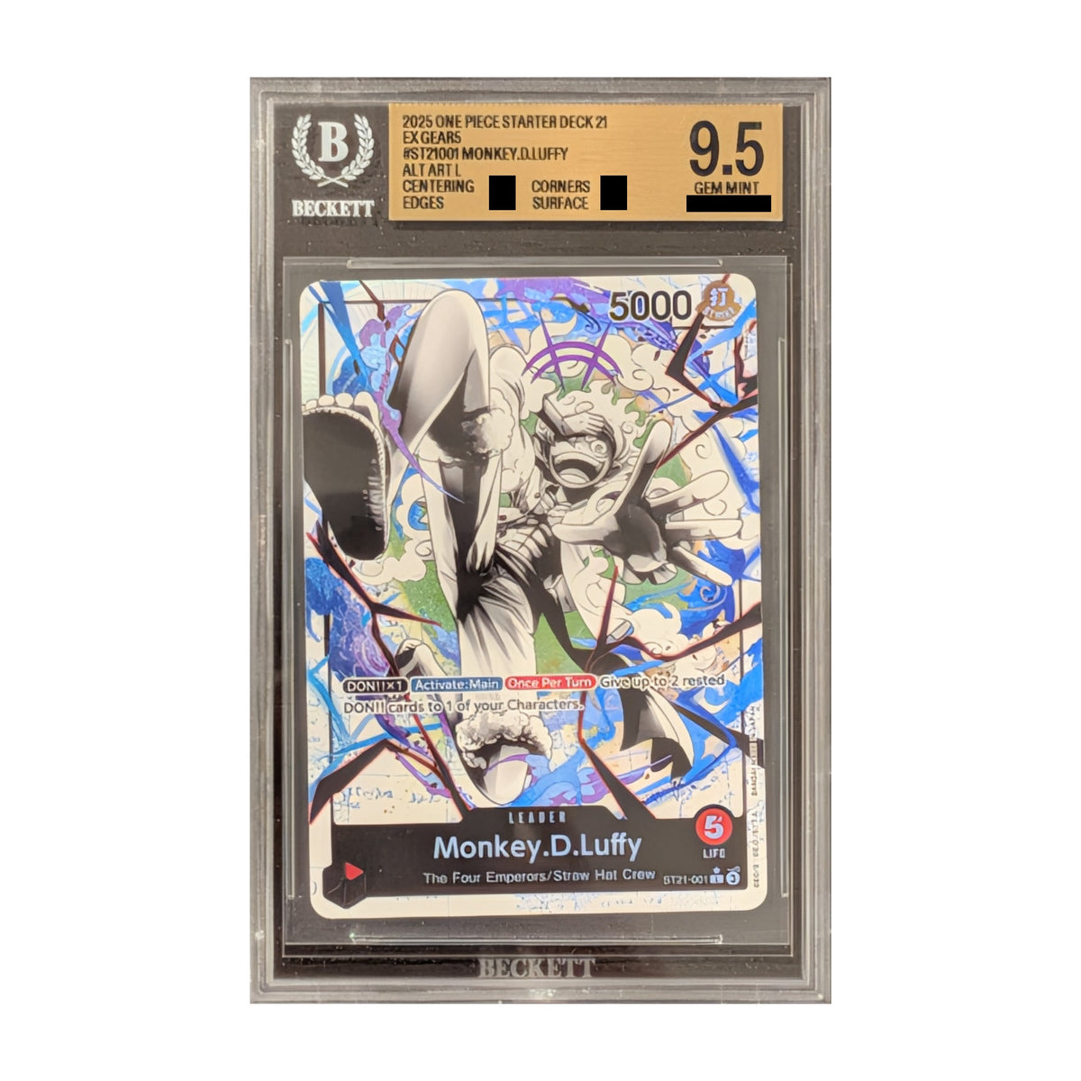 One Piece Card Game: Monkey.D.Luffy (Alt Art - ST21-001), BGS 9.5