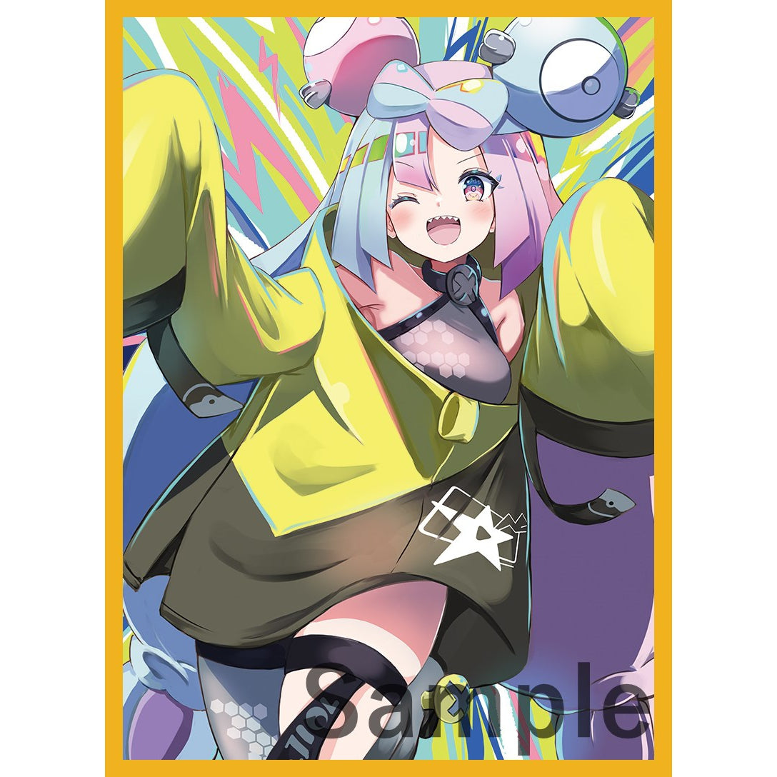 Iono (Wink) card sleeve featuring an anime girl with pastel hair, yellow jacket, and winking expression.