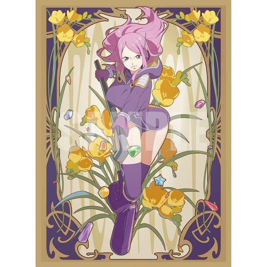 Bonney Sleeve with pink-haired anime girl in purple, surrounded by yellow flowers and gems.