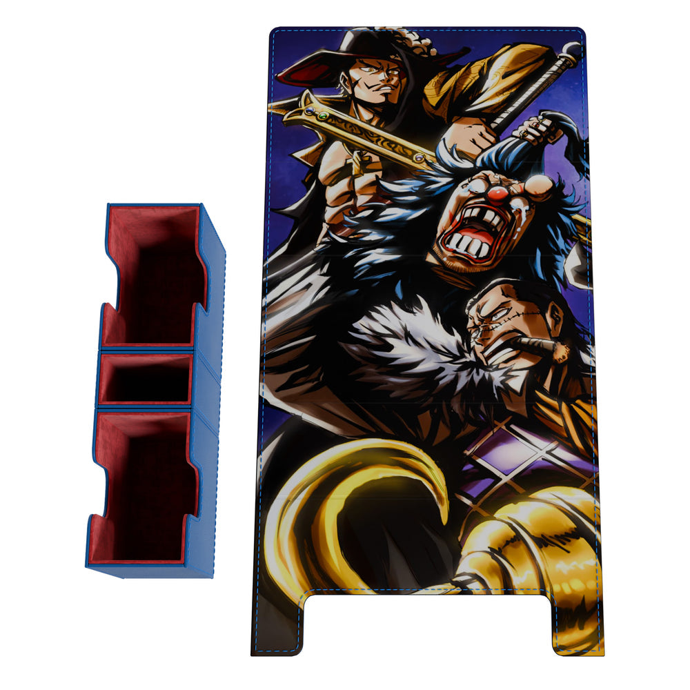 Buggy EV 2.5 Elite vegan leather deck box featuring anime character art, red microfiber interior, and removable tray.