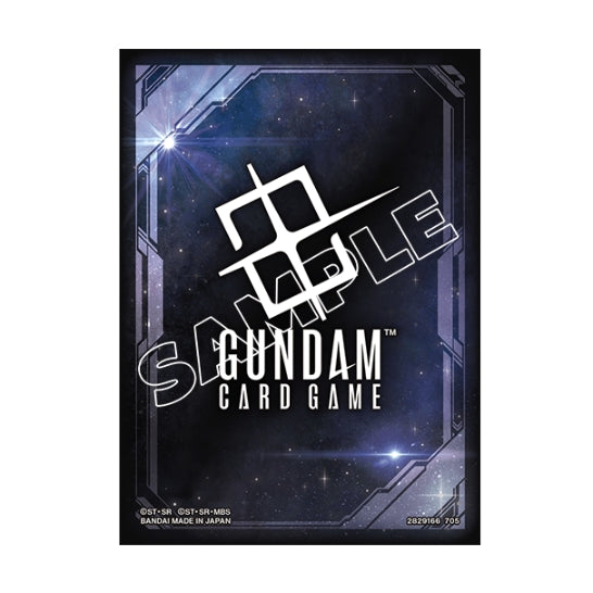 Space black Gundam Card Game protective sleeve featuring a starry galaxy design and white logo, 10-count pack.