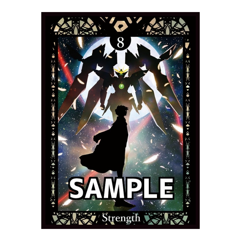 Heero Wing Zero card sleeve featuring a silhouette of a character and robot against a starry moonlit background.