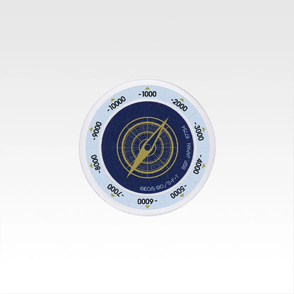 One Piece Ichiban Kuji circular acrylic damage counter with a blue compass design and numbers ranging from -1000 to -10000.
