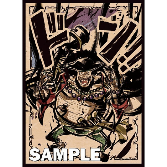 Ink Chibi Blackbeard Don Sleeve with a dynamic anime character design on a beige background.