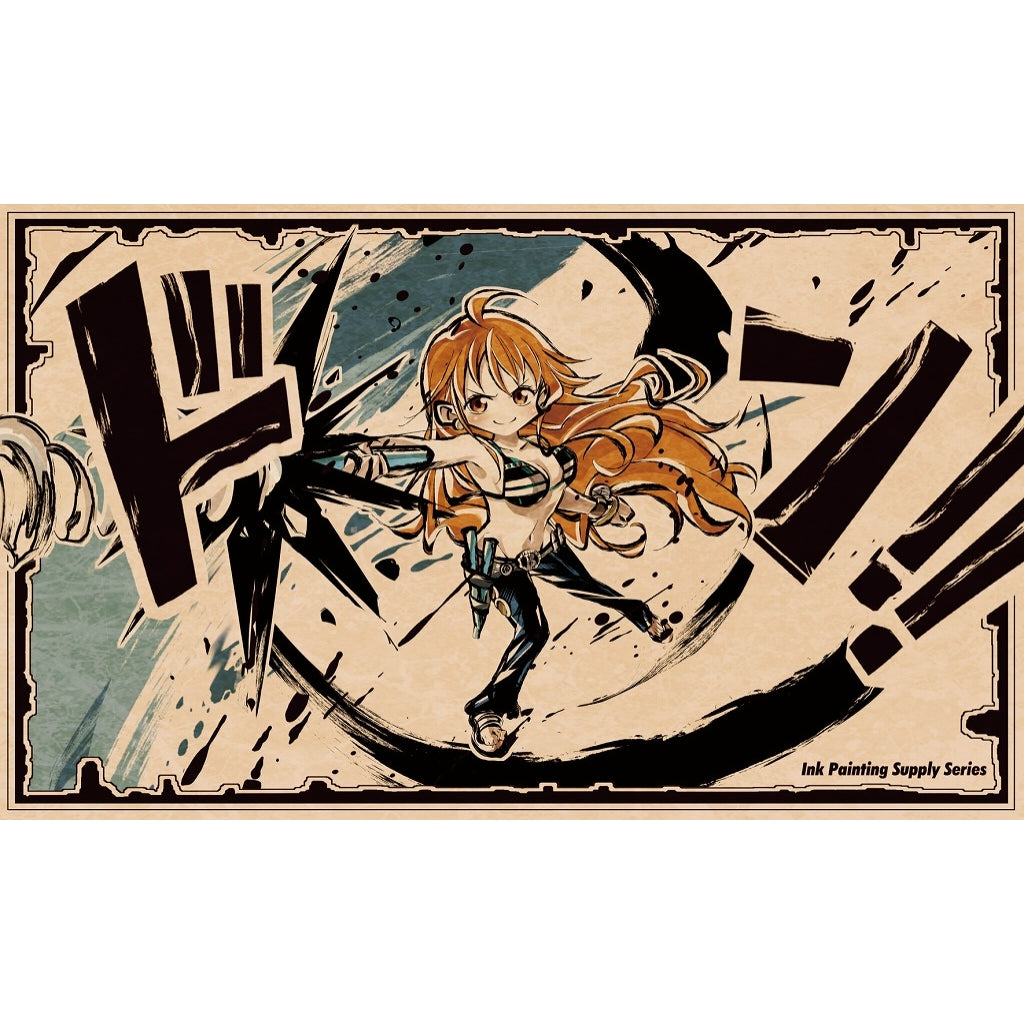 Ink Chibi Nami rubber playmat with anime character design and "Ink Painting Supply Series" text.