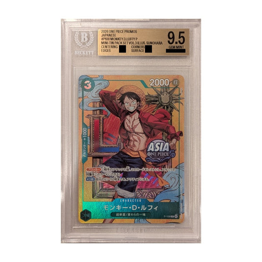 One Piece Card Game: Monkey.D.Luffy (Letter Design - P-108), BGS 9.5 - Japanese