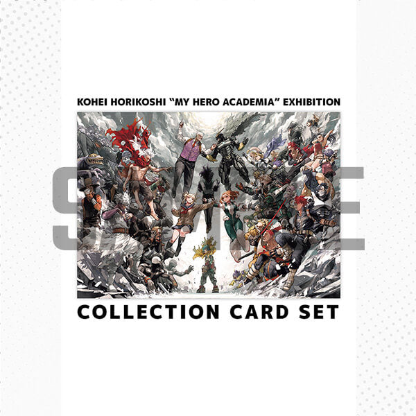 Sealed My Hero Academia Exhibition promo card set featuring an action-packed, detailed character illustration.