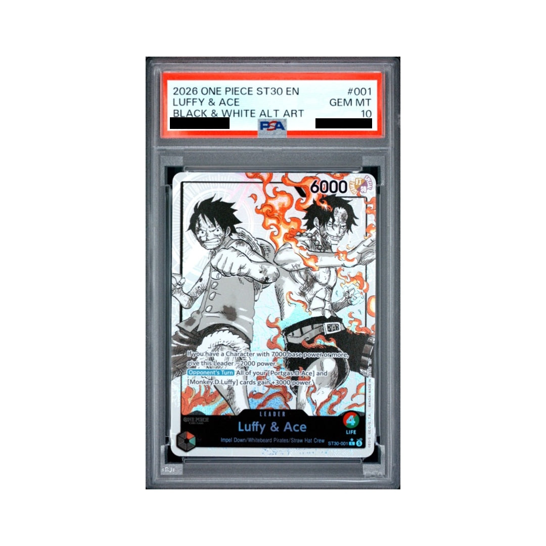 One Piece Card Game: Luffy & Ace (ST30-001 Alt Art), PSA 10