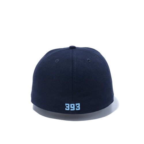 New Era 59FIFTY Piplup navy polyester cap with light blue "393" embroidery on the back.