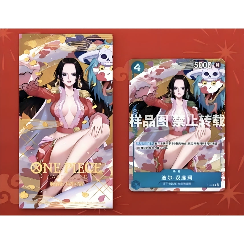 Sealed One Piece Card Game Boa Hancock P-066 Chinese red envelope featuring an anime character illustration.