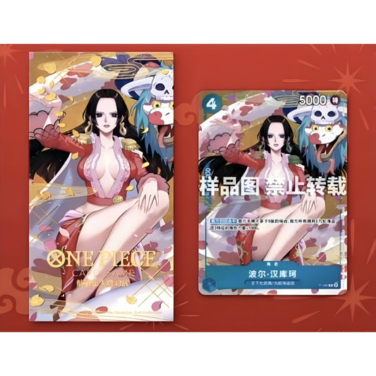 Sealed One Piece Card Game Boa Hancock P-066 Chinese red envelope featuring an anime character illustration.