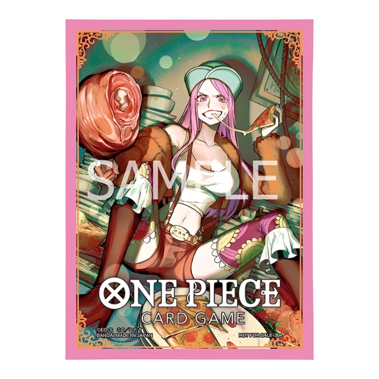 One Piece Card Game Don! protective sleeve featuring Bonney with pink borders and official anime artwork.