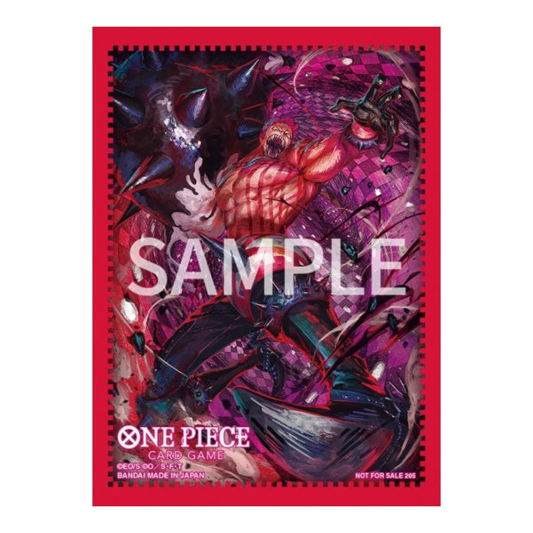 One Piece Card Game protective sleeve featuring Katakuri in a red and purple illustrated design, set of 10 PP sleeves.
