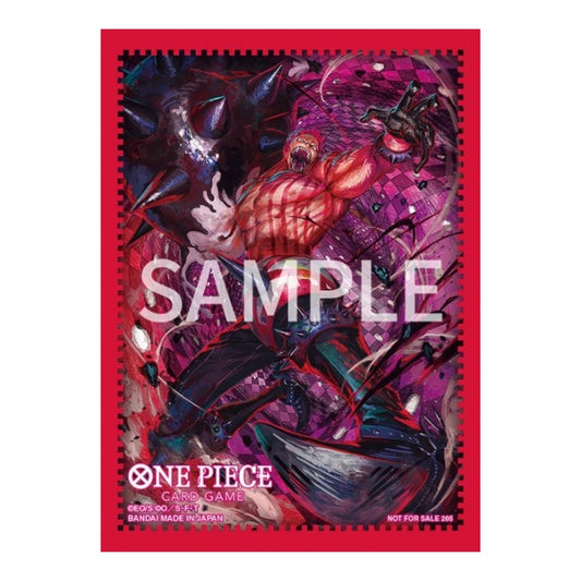 One Piece Card Game protective sleeve featuring Katakuri in a red and purple illustrated design, set of 10 PP sleeves.