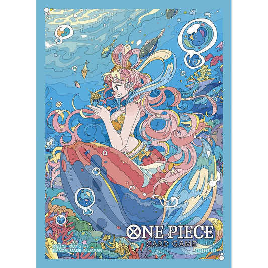 One Piece Card Game Shirahoshi sleeve featuring a colorful mermaid in an underwater scene.