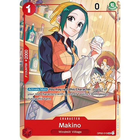 Makino from Windmill Village, wearing an orange vest and yellow bandana, wiping a glass in a bar.