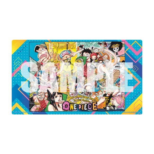 One Piece Limited Edition Vol.5 playmat, 33x61cm polyester and rubber, featuring a vibrant multi-character anime collage.