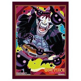 One Piece Card Game sleeve featuring Gecko Moria, a dark purple PP sleeve with colorful art.