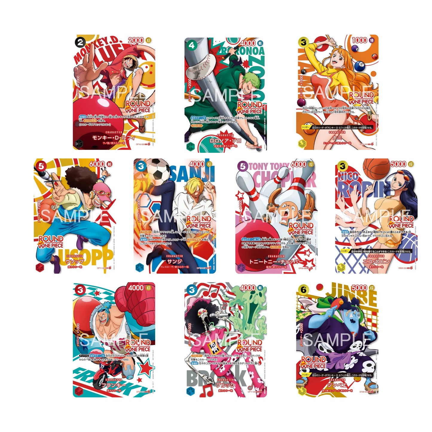 One Piece Card Game: Round1 Promo Set (10 Cards) - Japanese