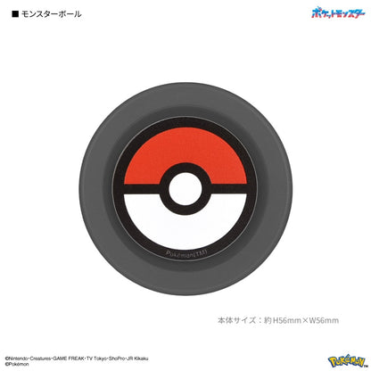 Pokémon CHIP-POP smartphone grip featuring a circular red, white, and black Poké Ball design on a sleek, ultra-thin magnetic base.