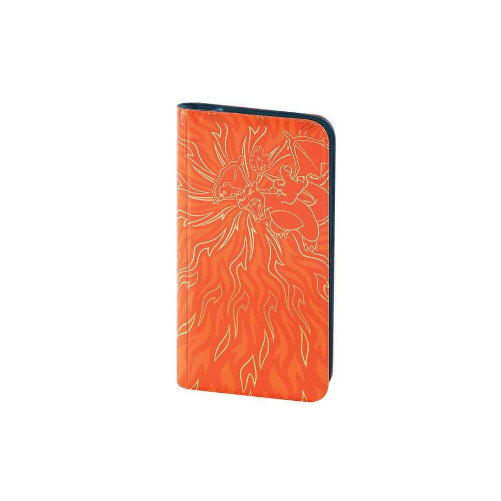 Orange Pokémon Charizard VSTAR Collection Box with fiery outline art and dark blue spine.