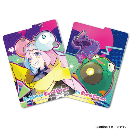 Iono Pokémon deck case featuring colorful anime-style character art, durable polyurethane material, and two card dividers.