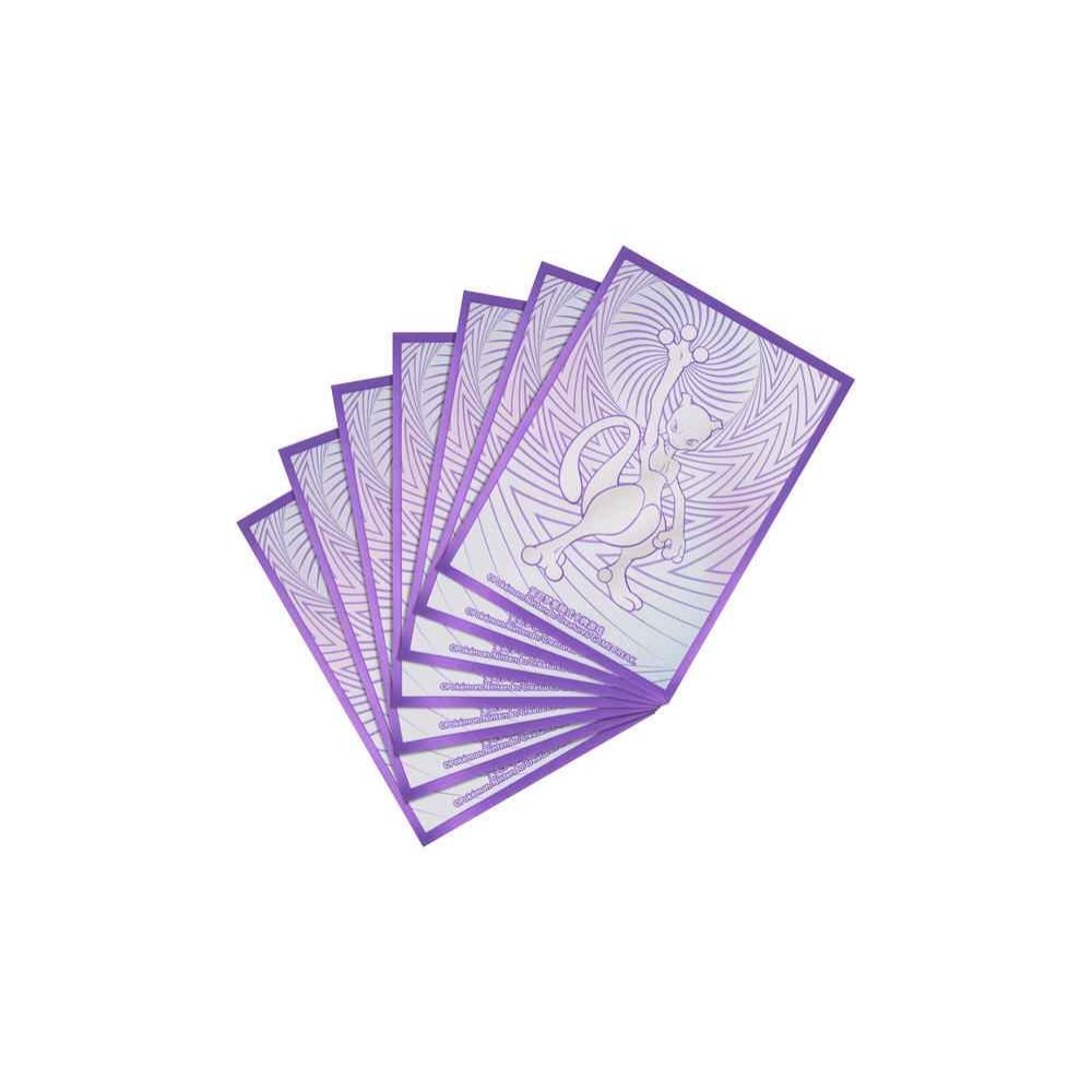 Six purple Pokémon Mewtwo VSTAR card sleeves with a white Mewtwo illustration.