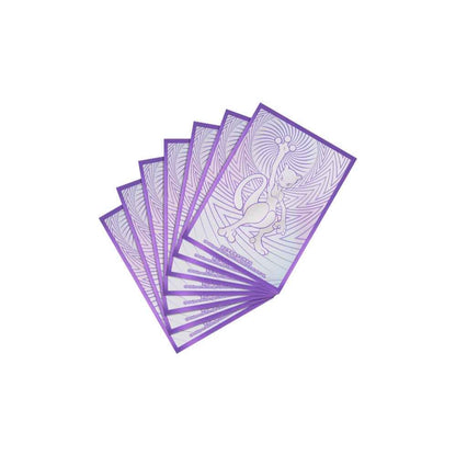 Six purple Pokémon Mewtwo VSTAR card sleeves with a white Mewtwo illustration.