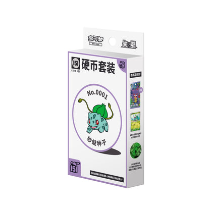 宝可梦集换式卡牌朱紫151系列妙蛙种子硬币收藏盒，内含3包补充包、1张妙蛙种子闪卡及专属硬币。