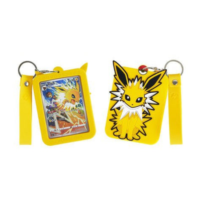 Yellow silicone Pokémon Joltik display with card case, featuring a Joltik character design.