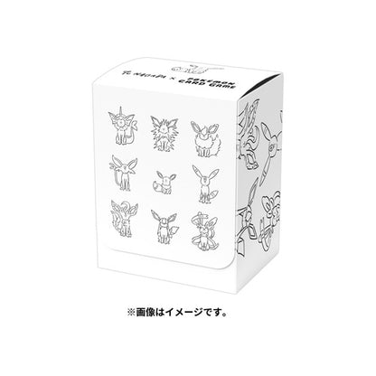 White Pokémon Yu Nagaba X Eevee Box with black line art of Eevee and its evolutions.