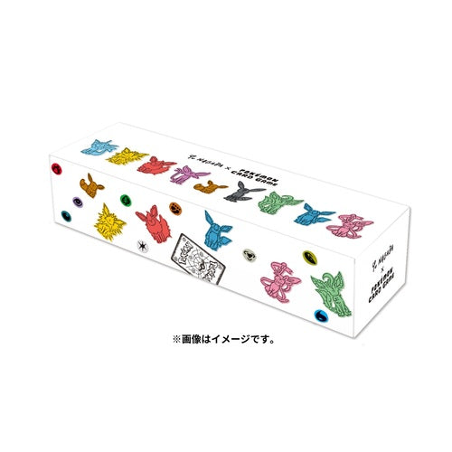 White Pokémon Yu Nagaba X Eevee Box with colorful Eeveelution art and Japanese text.