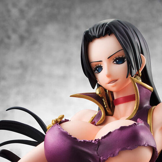 Boa Hancock Ver.3D2Y figure in a damaged purple Chinese dress, black hair, and gold accents.