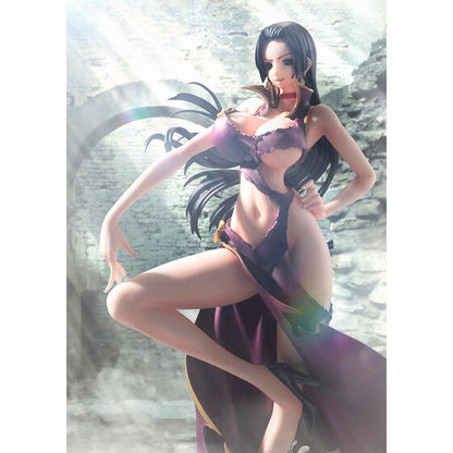 Boa Hancock Ver.3D2Y figure, 9.05" tall, in a damaged purple Chinese dress, sculpted by Inada Masaki.