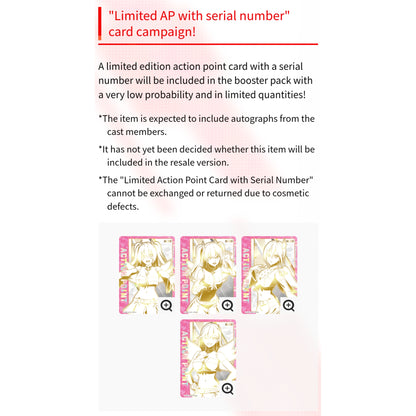 Four Union Arena 2.5 Dimensional Seduction Action Point cards featuring gold-toned anime character illustrations.
