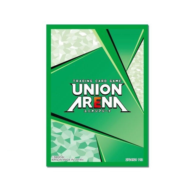 Green Union Arena card game sleeve with geometric patterns, made of PP.
