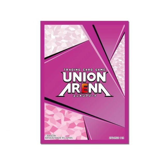 Pink Union Arena card game sleeve with geometric design and logo.