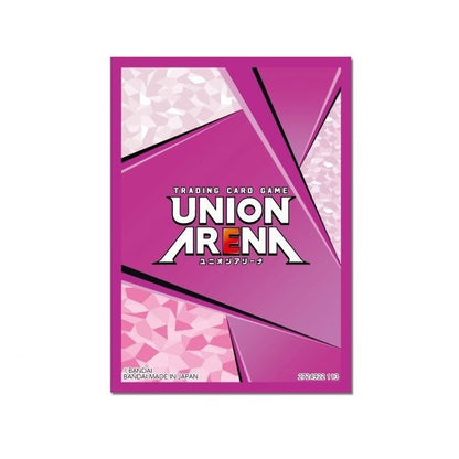 Pink Union Arena card game sleeve with geometric design and logo.