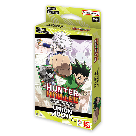 Union Arena: Hunter x Hunter Start Deck, English ver., featuring Gon and Killua on a vibrant lime green box.