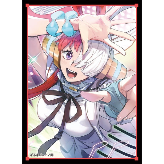 Protective card sleeve featuring an anime-style Uta illustration with red and white hair on a glossy PP plastic finish.