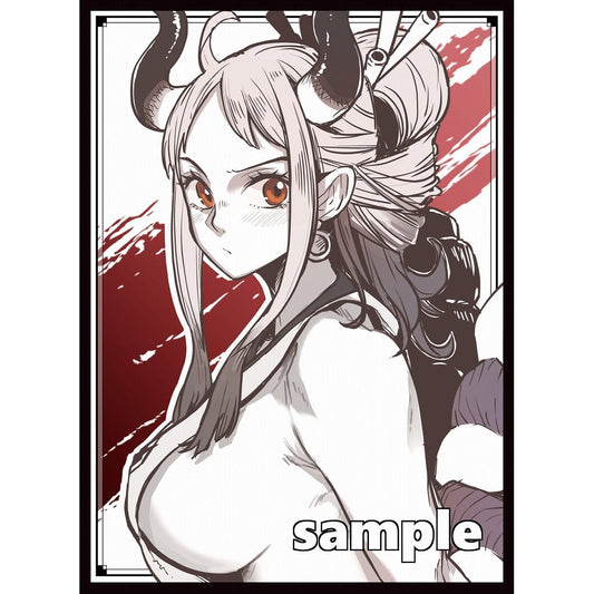 Yamato (Mono) card sleeve featuring a monochrome anime character with horns and red eyes.