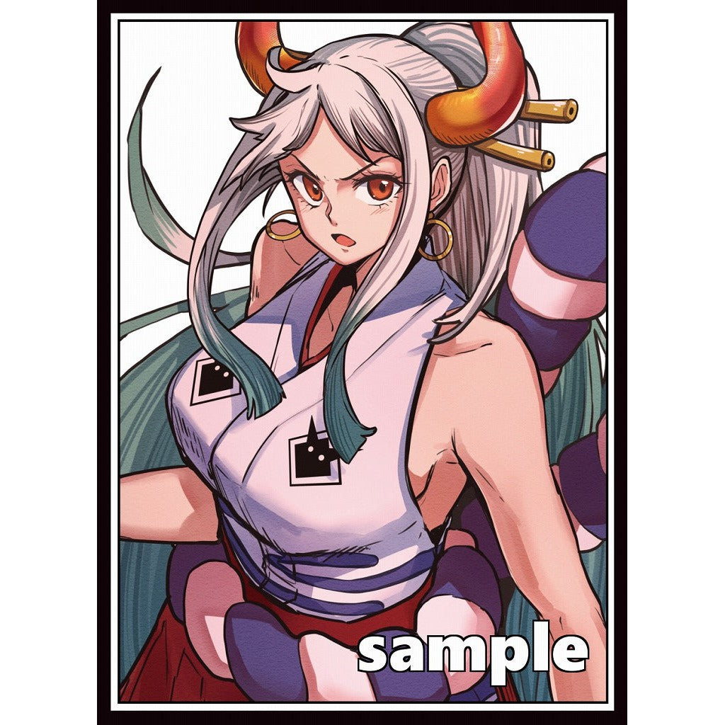 Yamato card sleeve featuring the character with white hair, red horns, and a purple and white outfit.