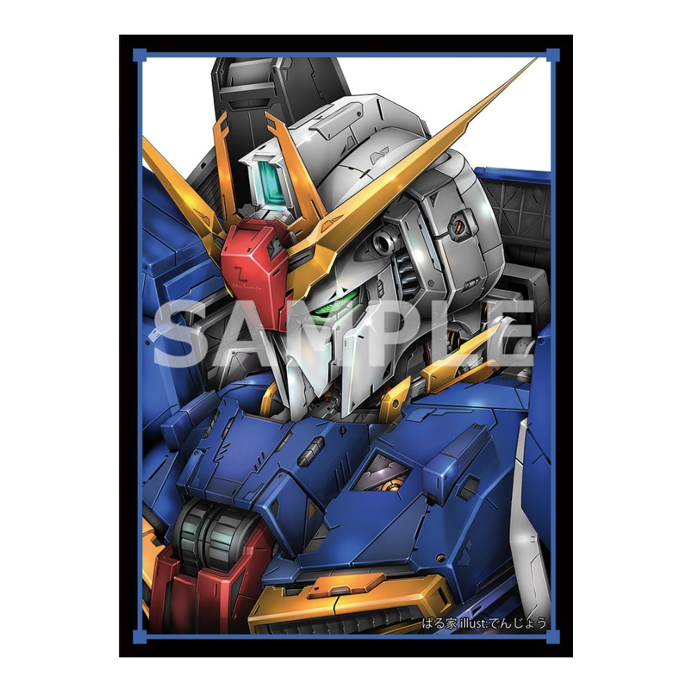 Zeta Gundam card sleeve featuring a detailed blue, white, and yellow mecha illustration on durable PP plastic.