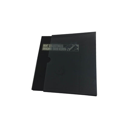 Black MINT Toploader Binder with "MINT COLLECTIBLES ORIGINAL CARD ALBUM" logo, designed for card storage.