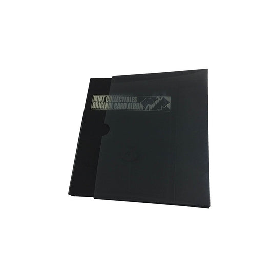 Black MINT Toploader Binder with "MINT COLLECTIBLES ORIGINAL CARD ALBUM" logo, designed for card storage.