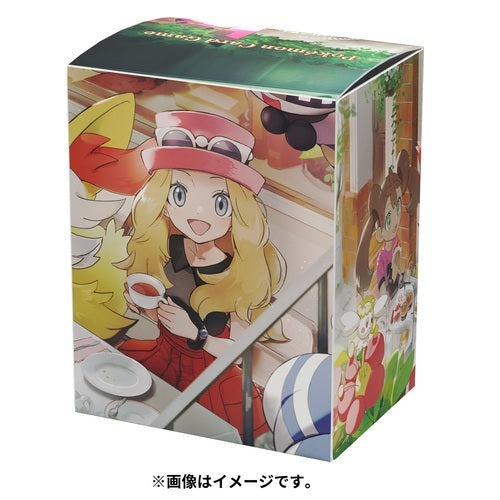 Pokémon Card Game Serena deck case, featuring Serena in a pink hat holding a teacup, with other characters.