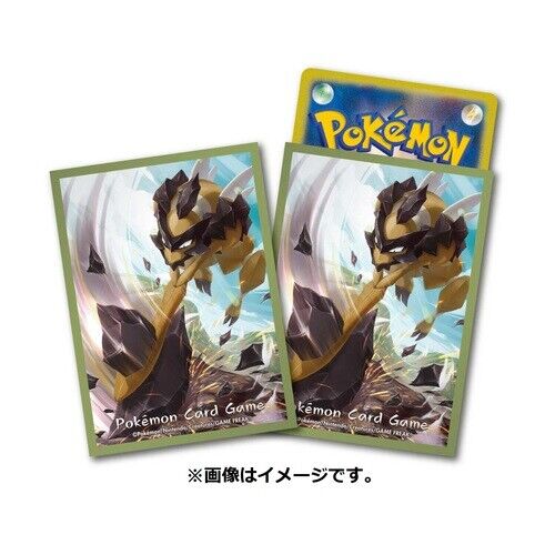 Two green Pokémon Card Game Kleavor sleeves, one with a Pokémon card partially inserted.